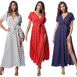 Robe Longue À Pois American Vintage