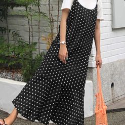 ZANZEA-Robe d'été à bretelles à volants pour femmes, robe d'été à bretelles baggy, robe décontractée, imprimé à pois, robe de vacances éducative, robe trapèze pour femme 1