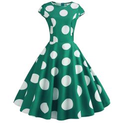 Robe trapèze imprimée à pois vintage des années 90 pour femmes, robe de soirée rétro, robe de Rhélégante pour dames 1