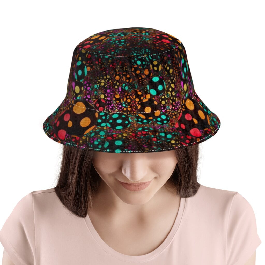 Chapeau Yayoi Kusama Art E27 pour garçon et fille, drôle, Polka, Pop, esthétique, chapeau de poisson, Suffolk, randonnée, ander, automne 2