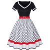 Robe de soirée grande balançoire vintage pour femme, robe de soirée élégante, Rockabilly, pois, pinup, robe de Rh, mode féminine, taille haute, années 1950 et 60 1