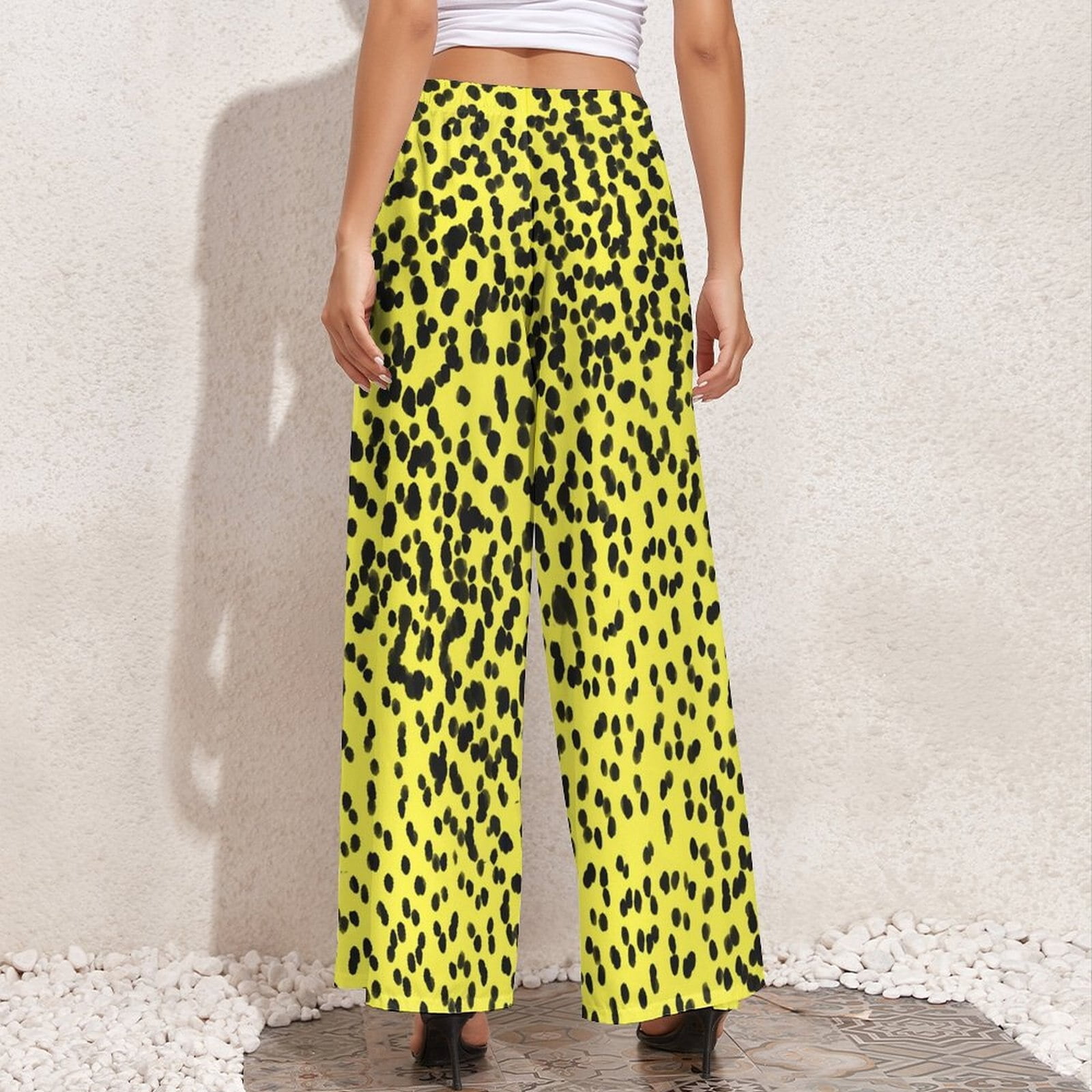 Pantalon Daltravaillait en Noir à Pois pour Femme, Streetwear Cool, Droit, Jambes Larges, Taille Haute, Classique, Grande Taille 5XL, 6XL 2