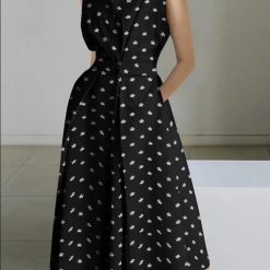CommPiedmont-Robe sirène à pois pour dames, col en V, conception de boutons, mode vintage, européen et américain, été 2023 1