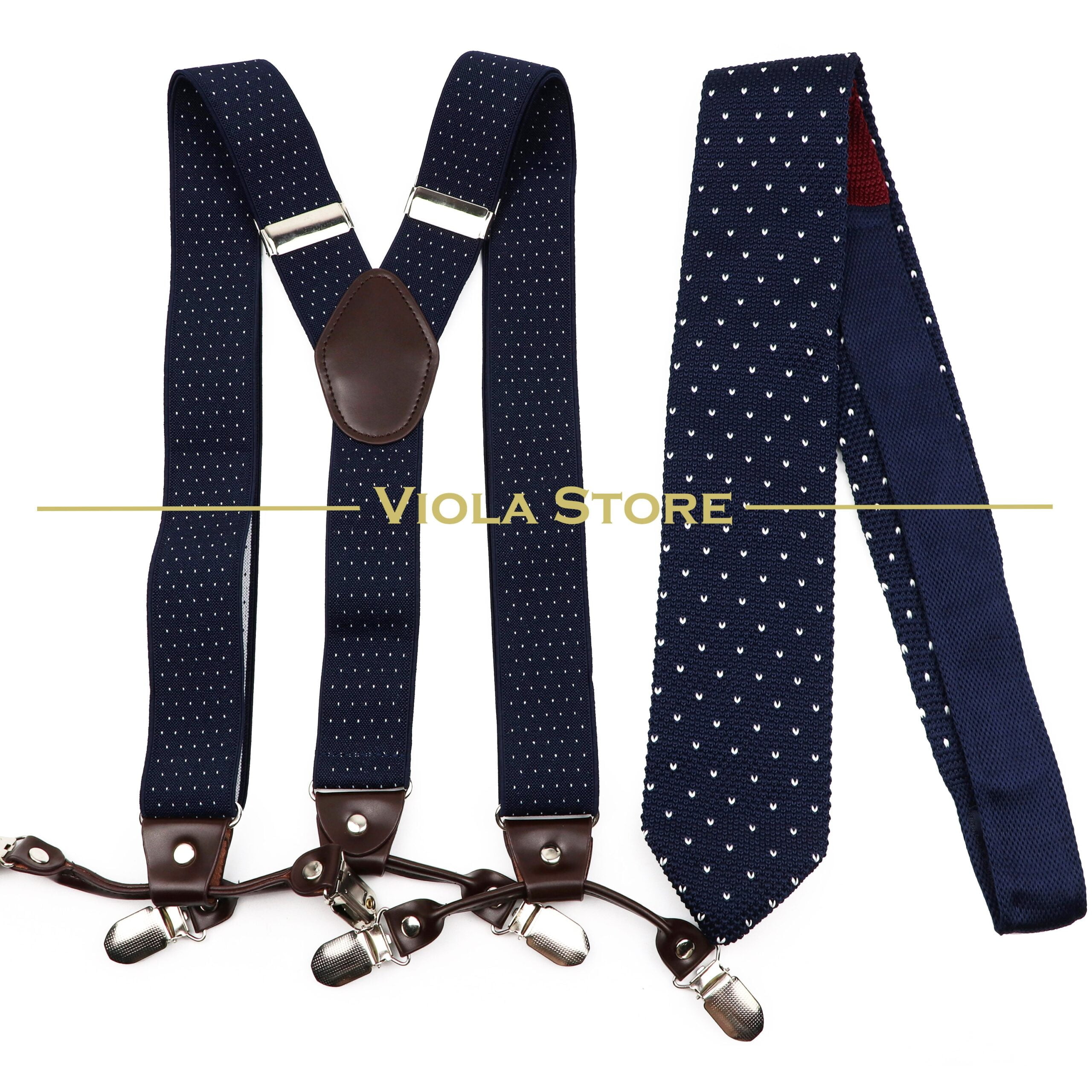 Porte-jarretelle en tricot pour homme, largeur 3.5cm, largeur 7cm, 6 clips, ensemble perforé de la présidence, orthèse vintage à pois, luxe, fjStrap, accessoire cadeau pour homme, 03/Top 1