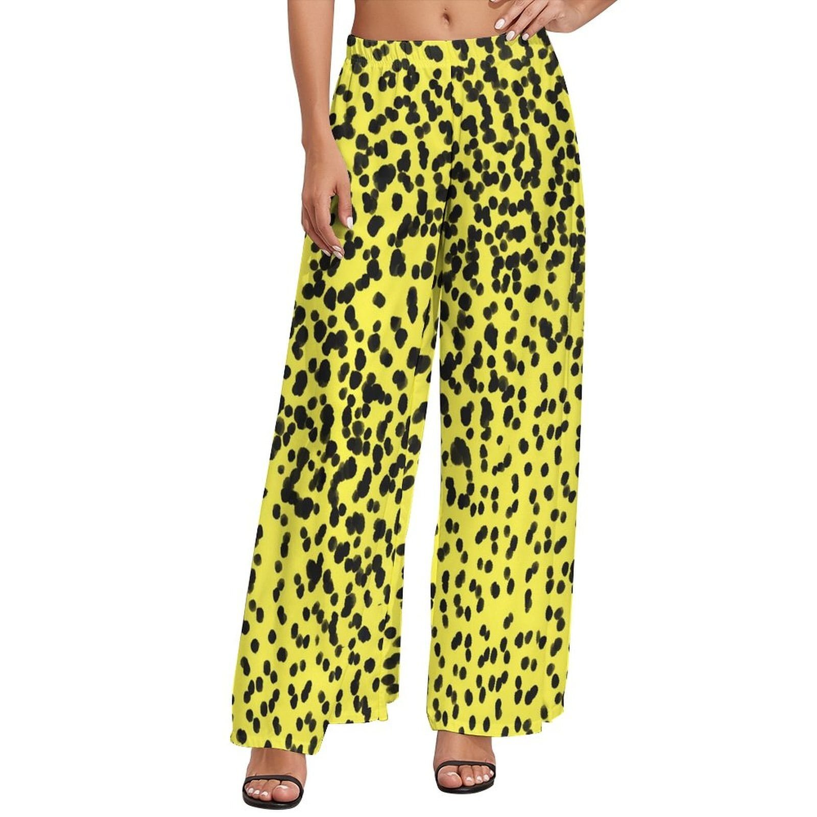 Pantalon Daltravaillait Noir Pois Streetwear Femme