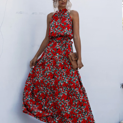 Robe longue d'été à pois pour femmes, tenue midi décontractée, noire, sans bretelles, vêtements de vacances 1