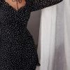 Southpire – Mini robe De jour à lacets pour femmes, col en v, à pois noirs, en mousseline De soie, vêtements De fête Vintage 1