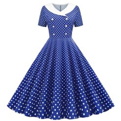 Robe Vintage à Pois Bl192.pour Femme, Tenue d'Été Rétro, Swing, Rockabilly, ix, Bureau, Éducatif, Années 50 et 60, 2023 1