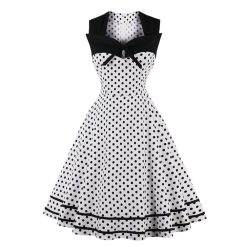 Robe de soirée rétro à pois pour femmes, vintage, pin up, rockabilly, grande taille, 4XL, éducatif, années 1950 et 60 1