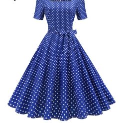 Robe rétro vintage pour femmes, années 50 et 60, rockabilly à pois, balançoire Pin Up, robes de soirée d'été décontractées, tunique élégante, robe éducative 1