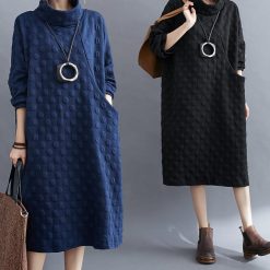 Robe sweat-shirt en coton pour femme, chemise habillée à manches longues, haute présidence, automne et hiver, pois, y904 1
