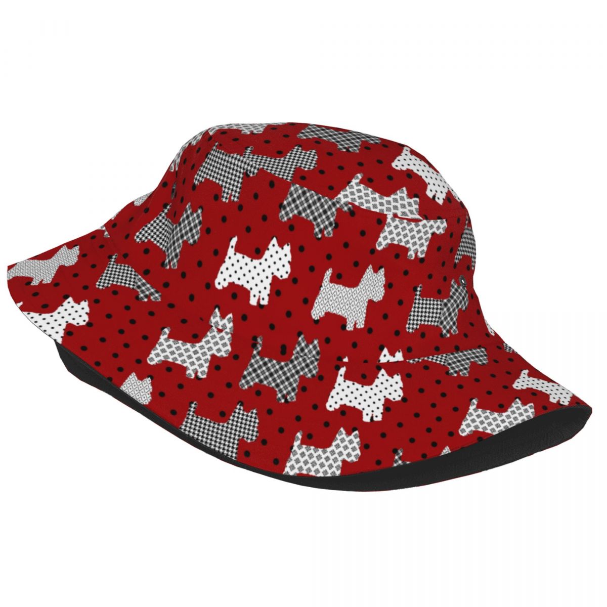 Westies – chapeau de pêcheur à pois pour hommes et femmes, seau à motif de dessin animé, mode d'été pour l'extérieur, soleil ouest Highland, blanc, chien Terrier 2