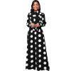 Robe longue à manches longues pour femme avec nœud papillon, pois, robe éducative pour fille, élégante robe maxi pour femme, décontractée et élégante 1