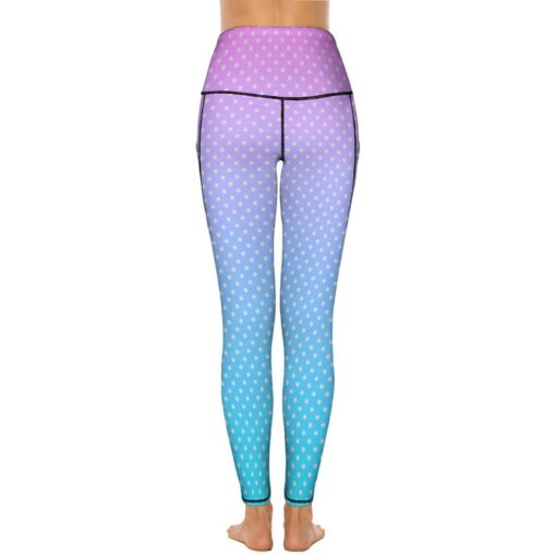 Pantalon de yoga imprimé à pois pastel nickel é, legging push-up, pantalon de sport commandé, legging de yoga imprimé rétro, cadeau d'urgence 3