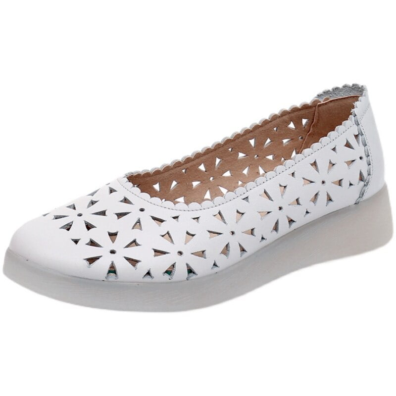 GKTINOO – mocassin ajouré en cuir véritable pour femme, chaussures plates respirantes, souples et décontractées, 2023 2