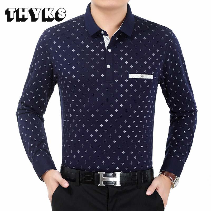 Polo Manches Longues Jersey Homme Motifs À Pois