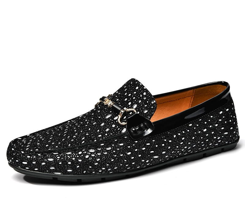 Mocassins À Pois En Cuir Véritable Pour Hommes, Luxe, Styliste, Mode, Chaussures Plates