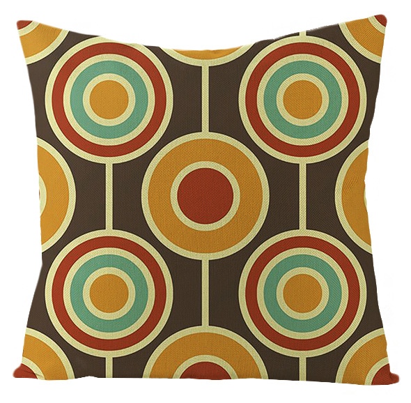 Taie d'oreiller à motifs colorés à pois, taie d'oreiller douce, cercle Mandala, décoration de la maison, canapé, chambre, 45x45 50x50