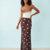 Jupes Longues À Pois Droite En Tulle Transparent Taille Elastique Coupe Ajustée