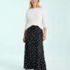 Jupes Longues À Pois Satin En Taille Haute Coupe Regular Imprimé