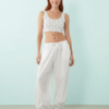 brassière ensemble imprimé pois dentelle encolure dégagée courte sans manches jersey slim