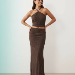 jupes courtes à pois tulle asymétrique superposition exclusivité chocolat taille haute froncé