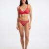 brassière maille pointelle ensemble imprimé pois col v bretelles réglables fermeture agrafes jersey